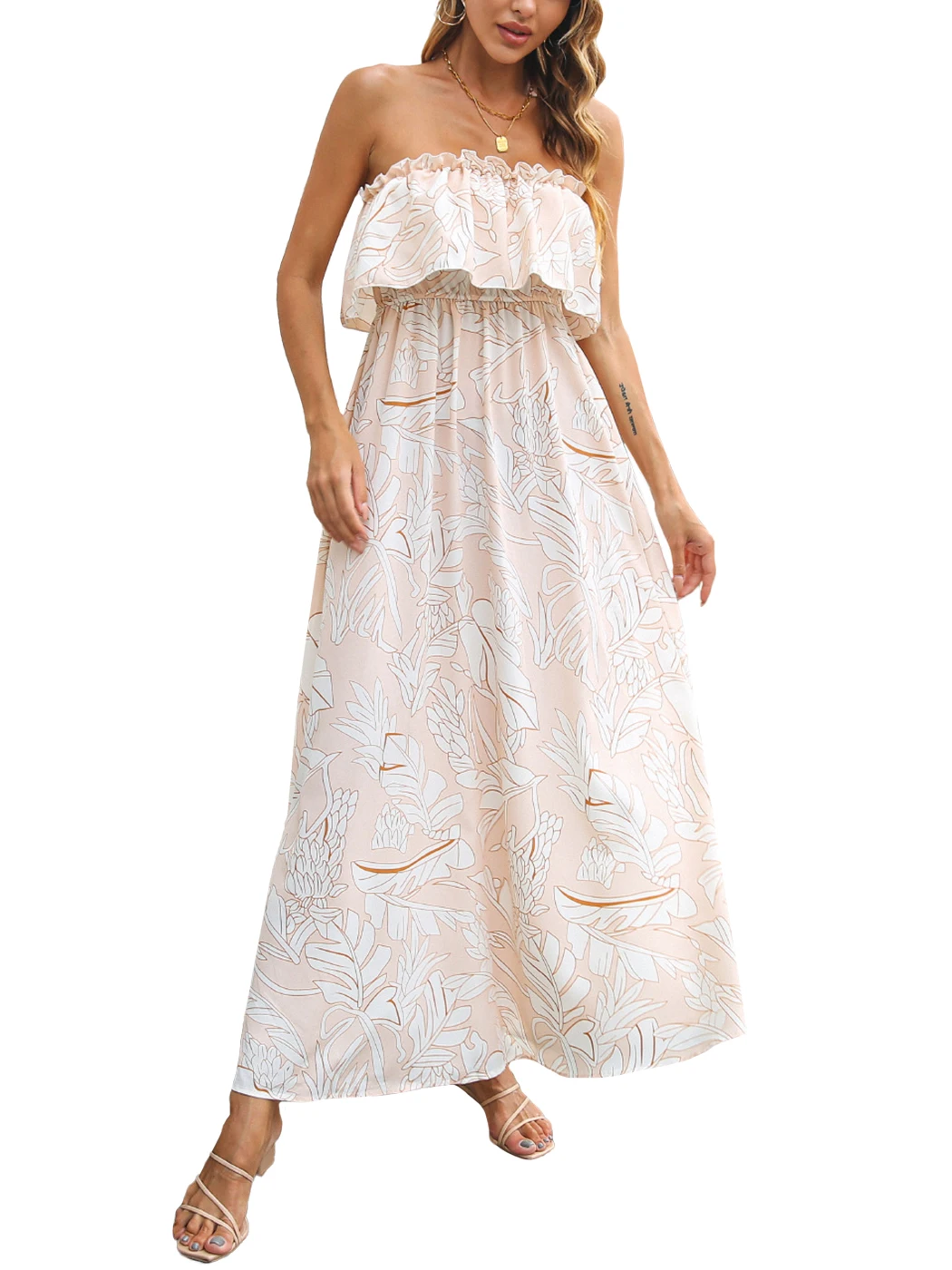 

Tube Layered Floral Print Dress