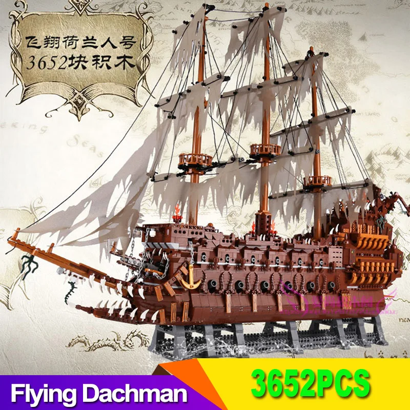 

In Stock The Flying Dutchmans Ship Pirate MOC Building Blocks Bricks 3652pcs Educational Toys Christmas Gifts 16016 83015