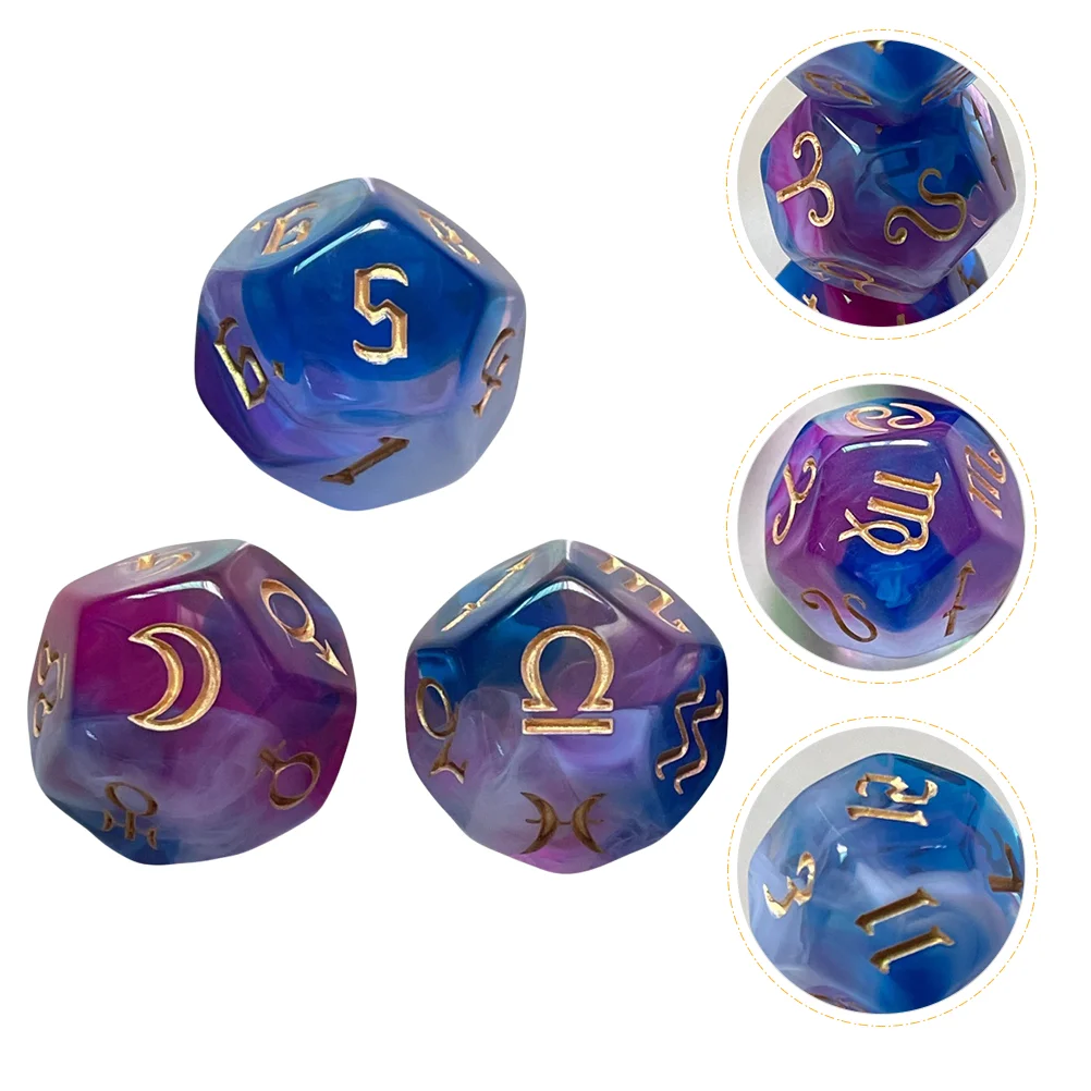 

3 шт. кубики 12-сторонние игральные кости многогранные игровые кости гадания кости