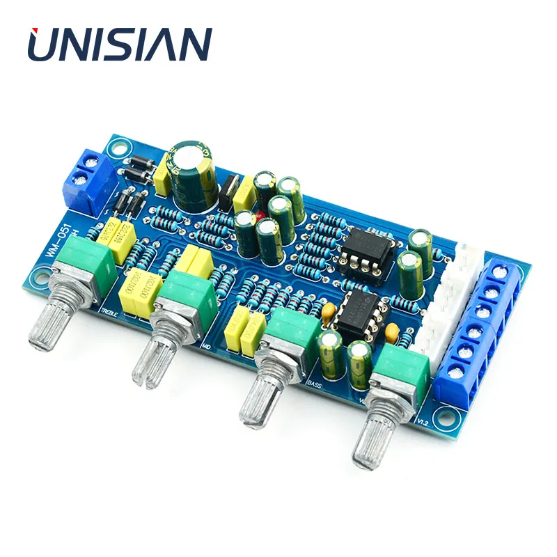 

UNISIAN Audio Preamplifier NE5532 OP-AMP Bass Treble Volume Tone Board