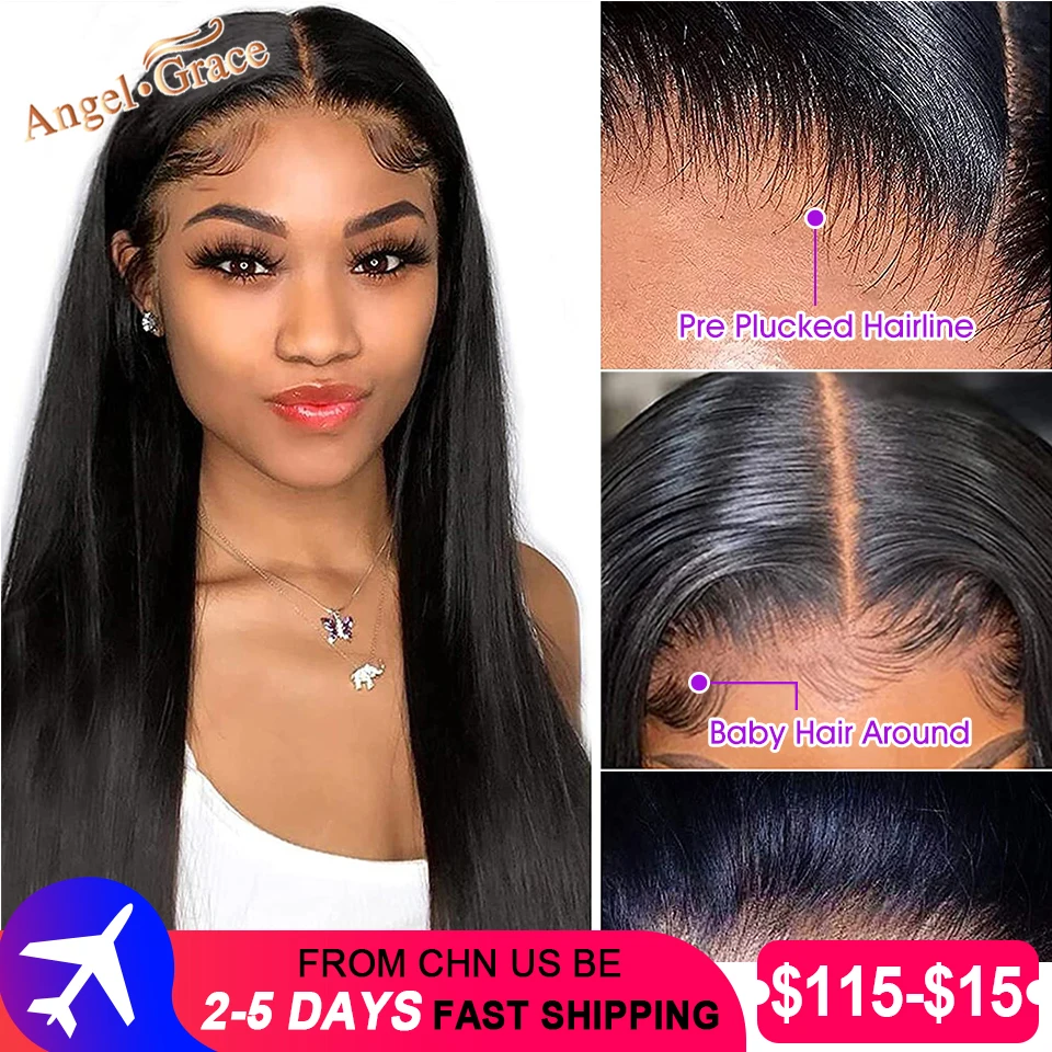 

Парик женский прямой из натуральных волос, 30 дюймов, 13x4x6