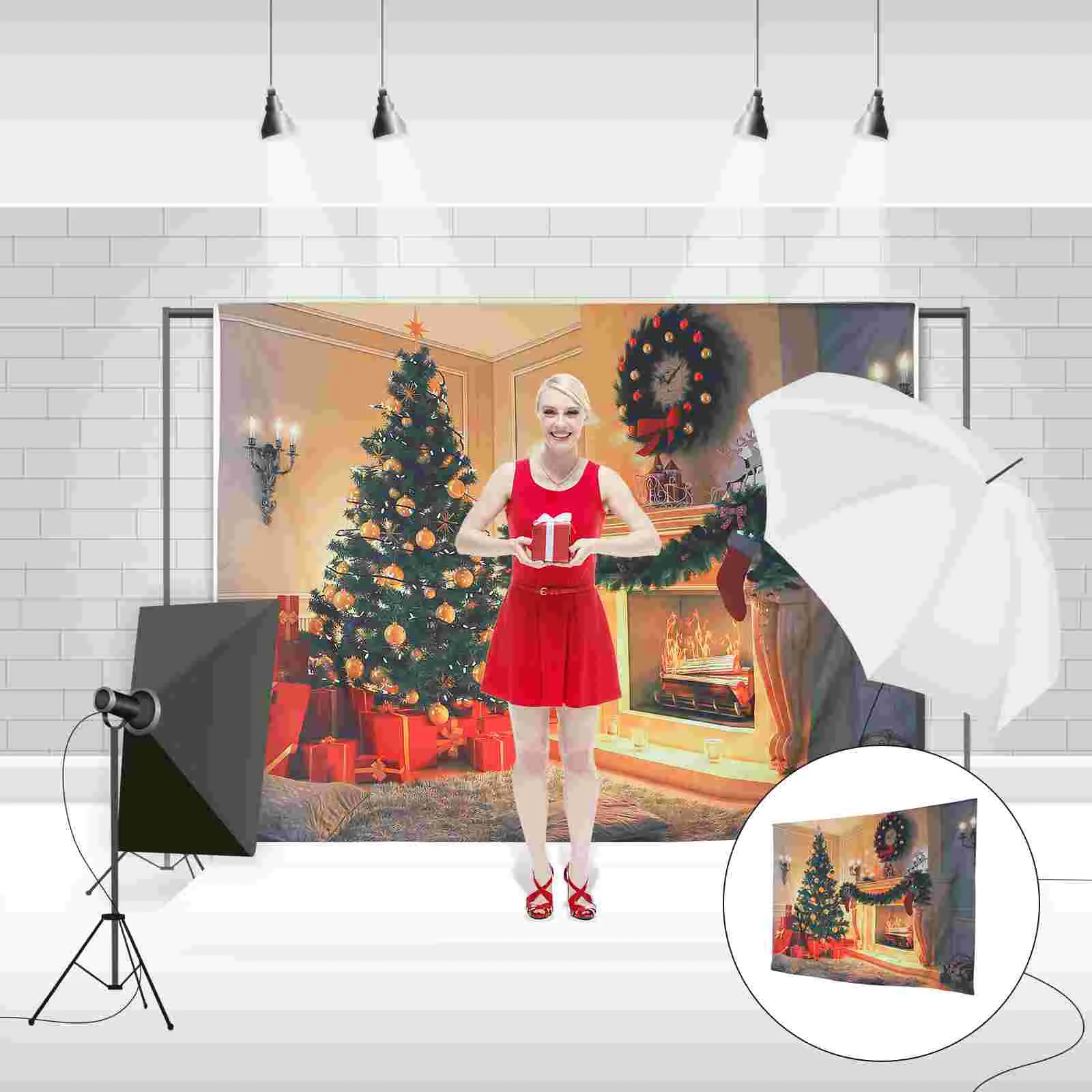 

1 шт. Рождественский фон премиум-класса прочный фон для рождественского дома