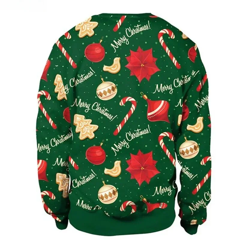 Мужской и женский новогодний рождественский свитшот с 3D забавным цифровым