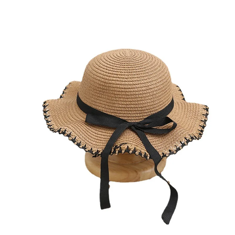 

Summer 2023 New Women's Fashion Bowknot Decoration Wide Brim Sun Hat Parent-child Outdoor Vacation Travel Beach Straw Hat