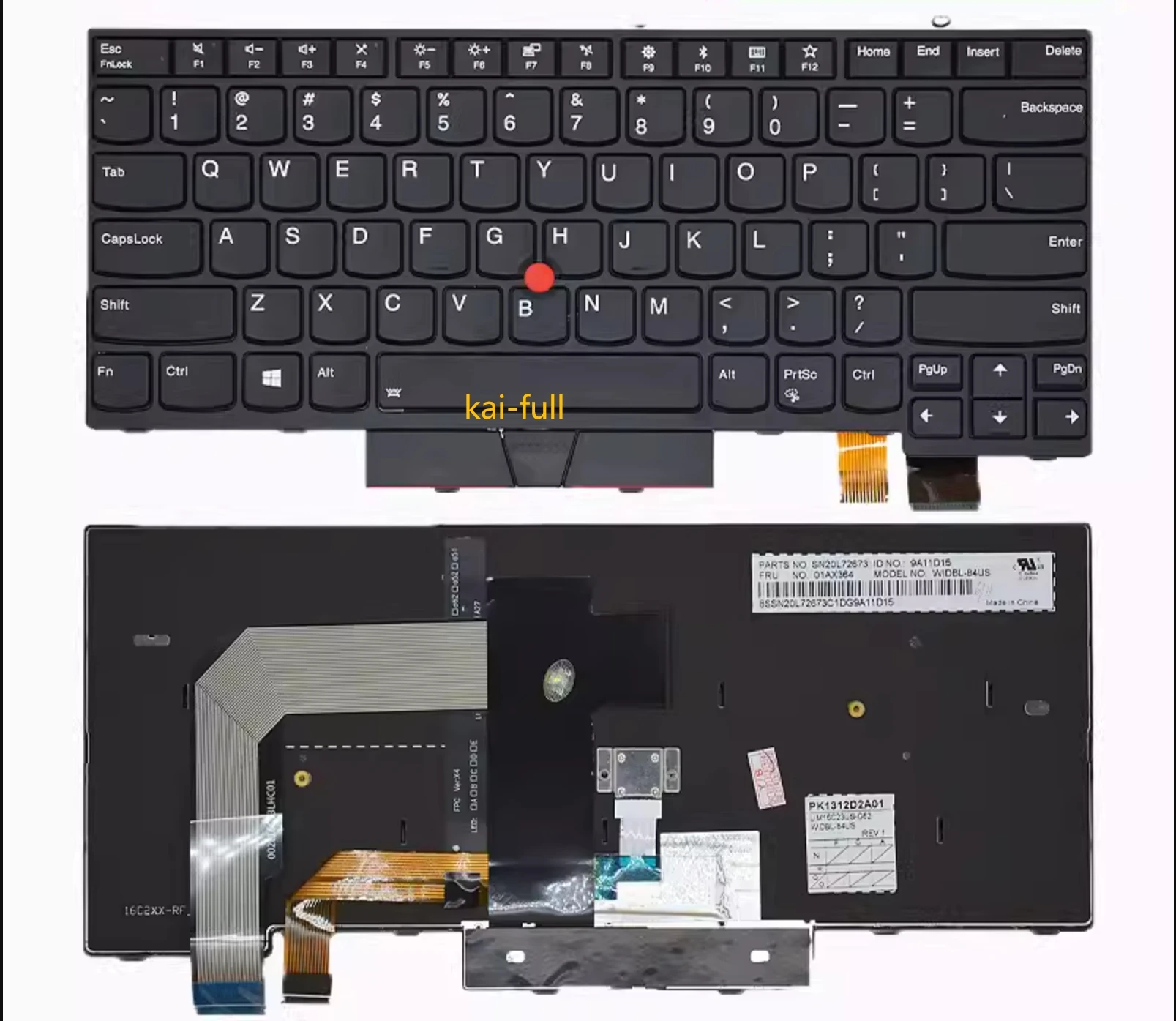 Клавиатура с английской подсветкой для Lenovo Thinkpad T470 T480 A475 A485 01AX569 01AX487 01AX528 01HX419 US