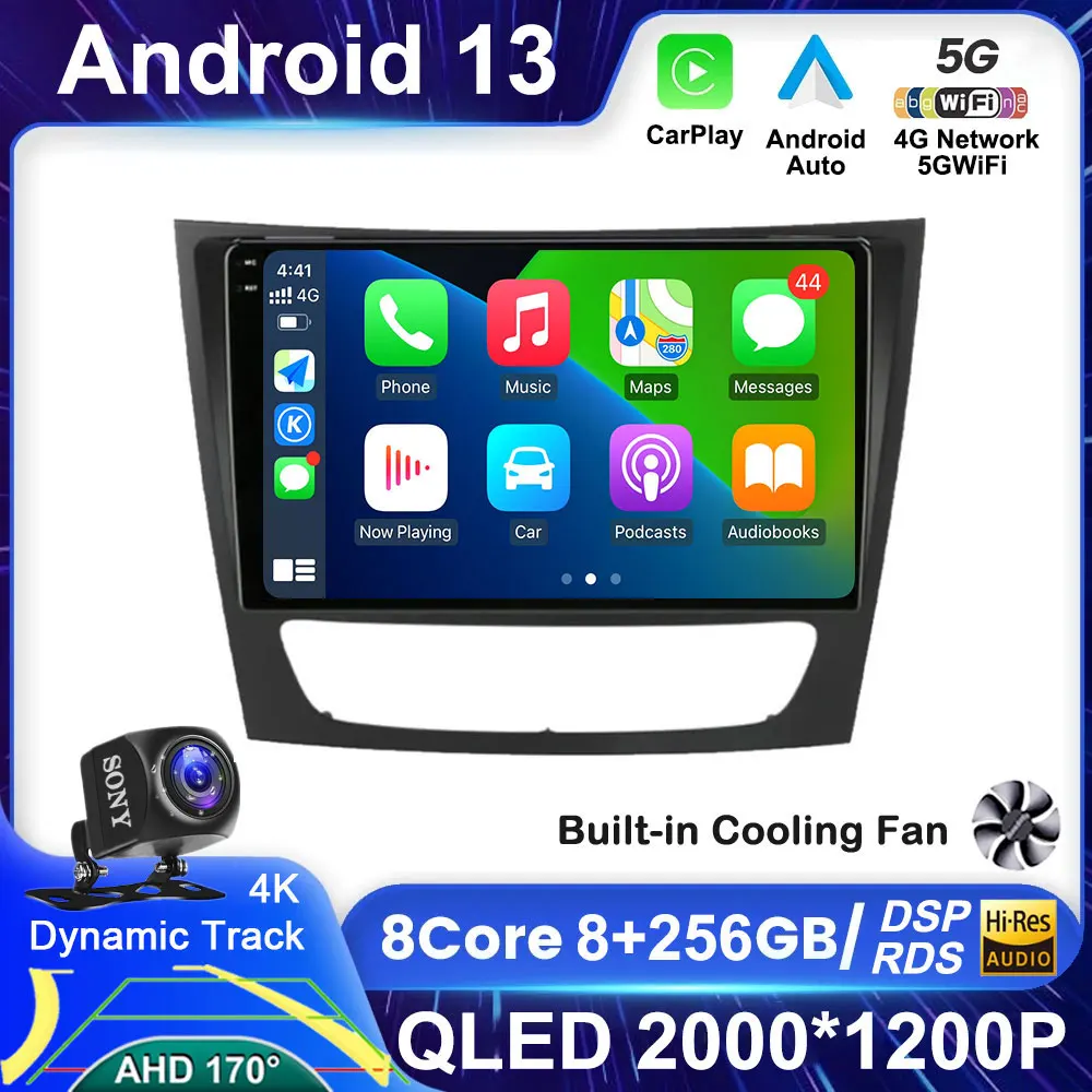 Android 13 SuperDeals Car Player For Mercedes Benz E-class W211 E200 E220 E300 E350 E240 E270 E280 CLS CLASS W219 2 din DSP QLED