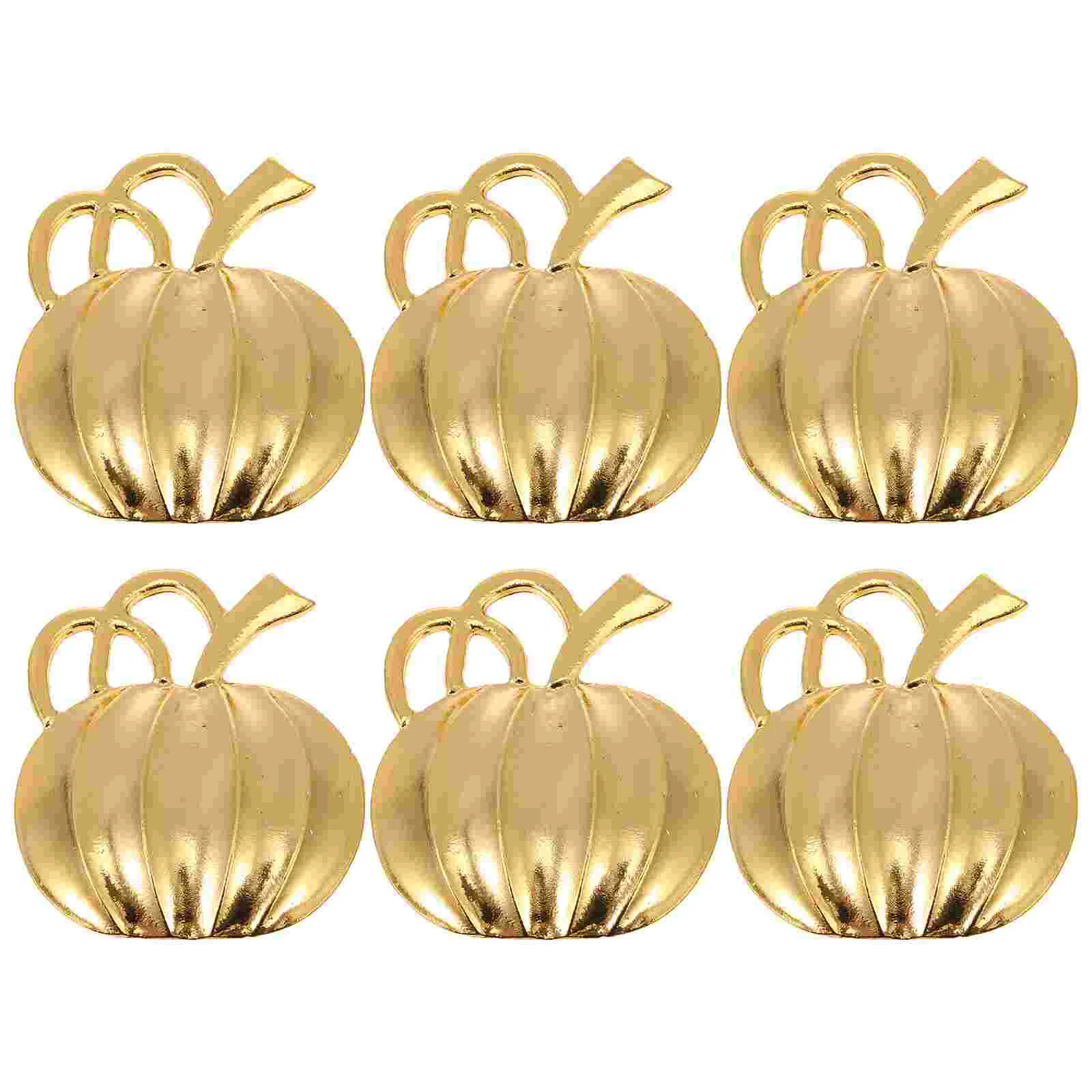

6pcs Pumpkin Napkin Buckles Pumpkin Napkin Holders Metal Napkin Rings for Party Decoration Dinning Table Golden