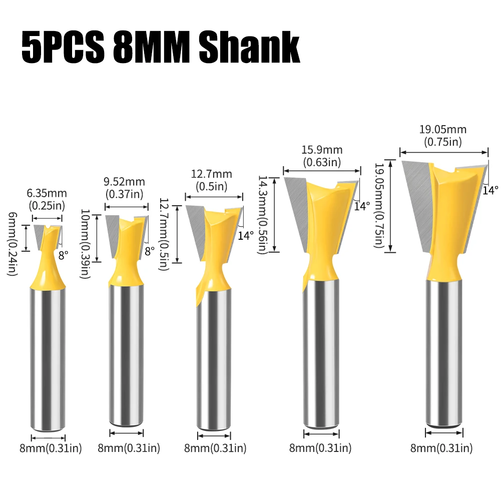 

Набор фрез «ласточкин хвост» JGZUI