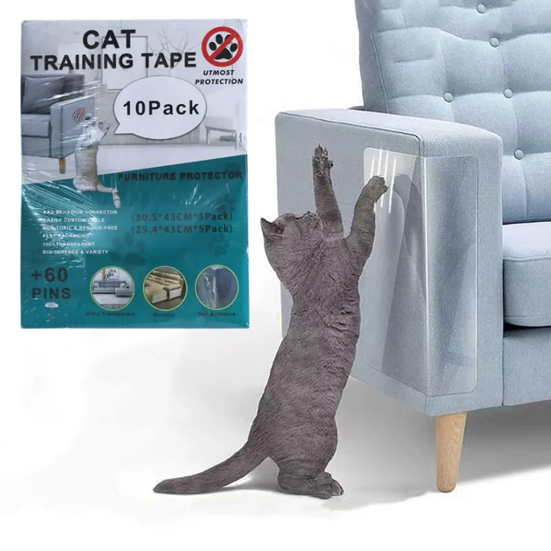 

4/10pc Cat Furniture Protectors Sofa Cat Scratch Protection Paw Pads Scraper Training Tape Cat Scratch Protector Sofa Protection