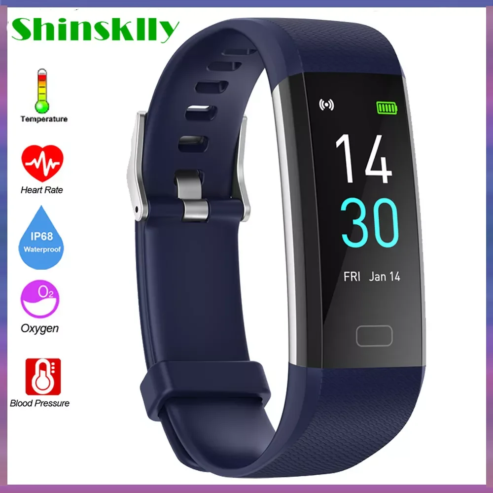 

Bluetooth 5.0 Smart Band Watch IP68 Body Thermometer Smart Bracelet Heart Rate Monitor Sport Fitness Tracker Bracelet Men Women