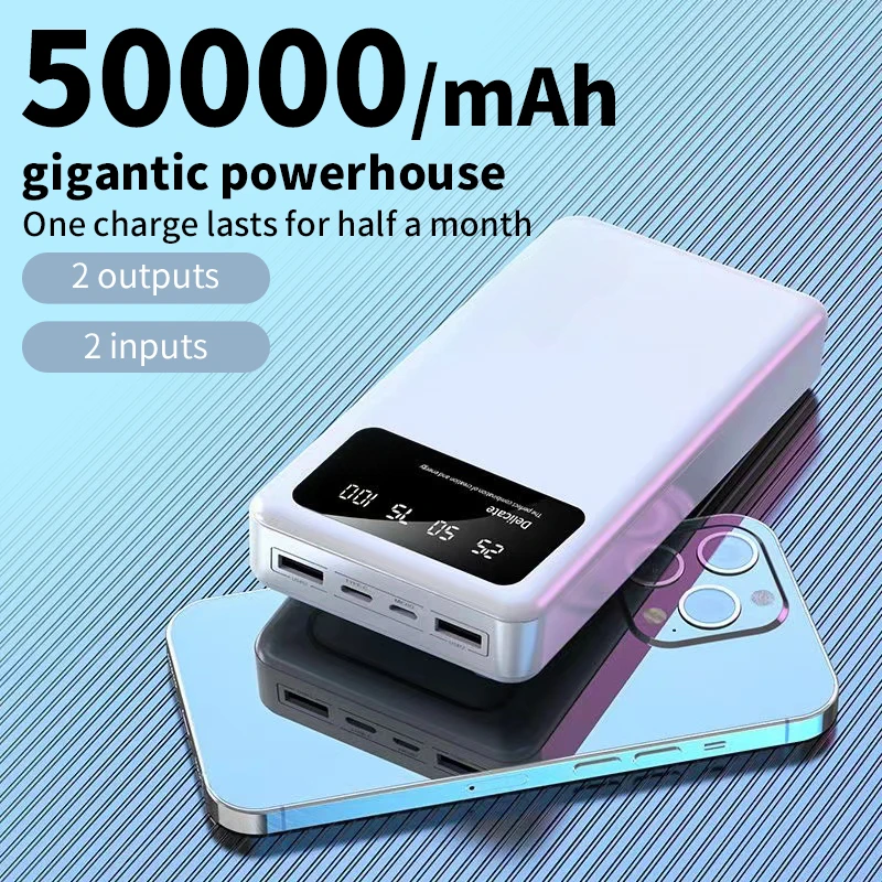 

Mobile Power 50000mah 66W Power Bank Portable External Battery Charger Fast Charging For iPhone Samsung Xiaomi Huawei Power Bank
