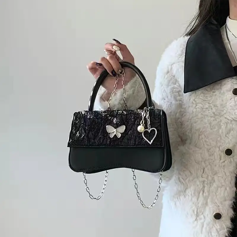 Butterfly love bag female 2023 new senior sense chain small square bag shoulder crossbody