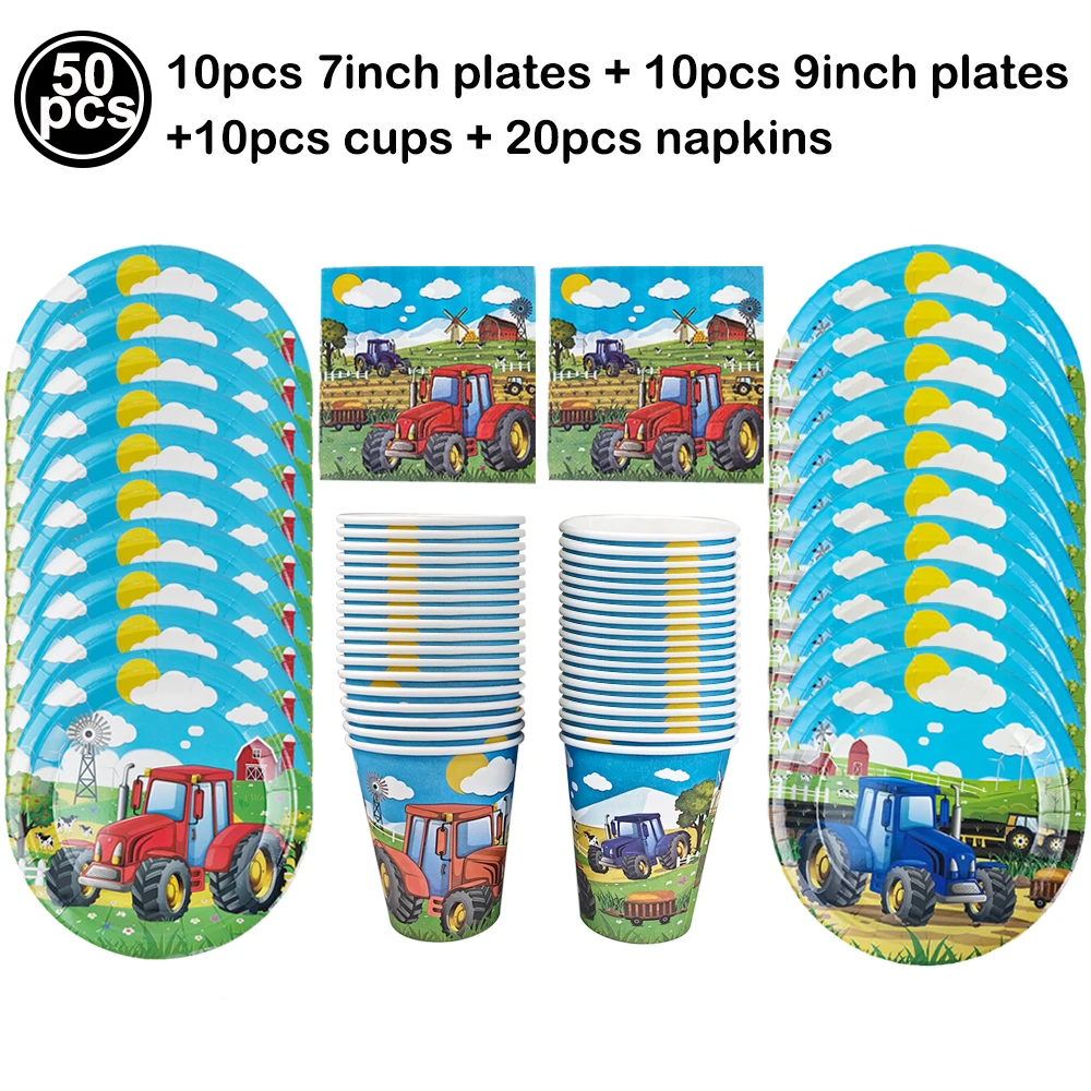 

Зелёный Трактор одноразовая посуда на детскую вечеринку