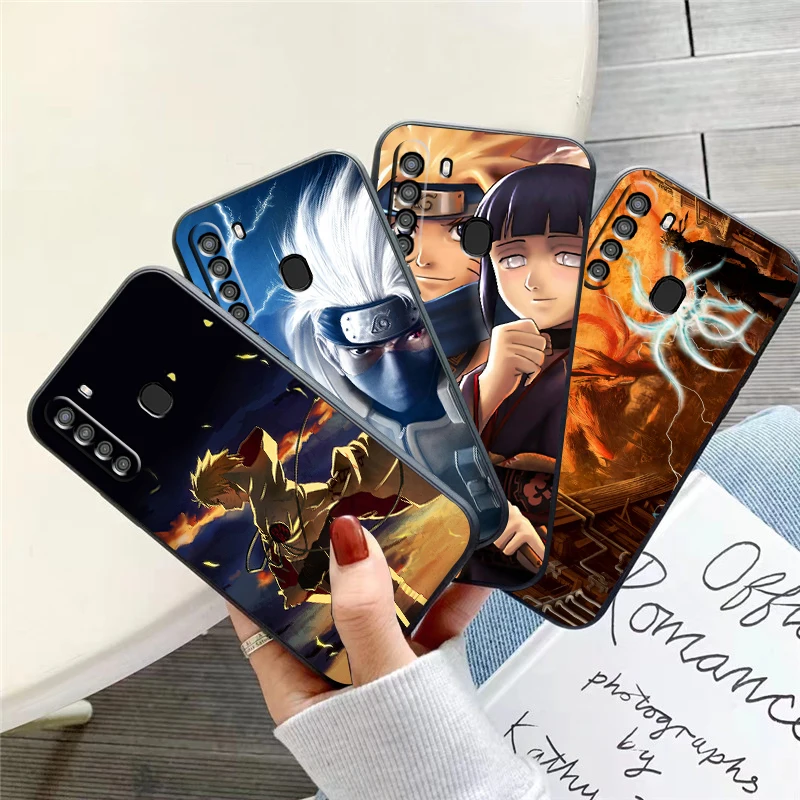 

Japan NARUTO Anime Phone Case For Samsung Galaxy A01 A02 A10 A10S A20 A31 A22 4G 5G Back Liquid Silicon Funda Black Coque