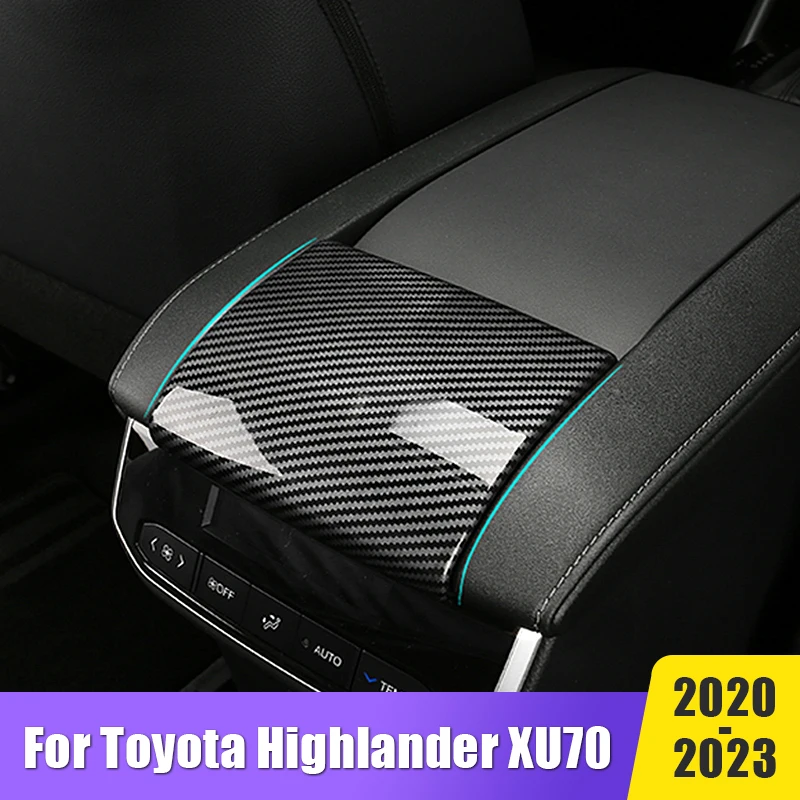 

For Toyota Highlander Kluger XU70 2020 2021 2022 2023 Car Center Console Tidying Armrest Box Panel Trim Cover Stiker Accessories