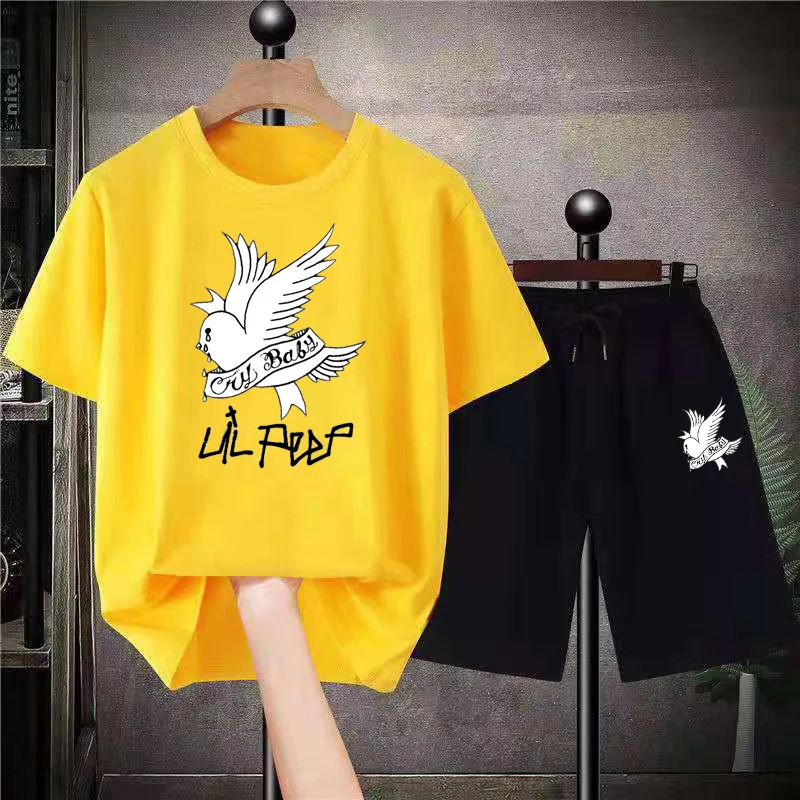 

Rip Lil Peep Aesthetic Tshirt Shorts Men Cartoon Shirt Unisex Cool Streetwear Graphic Plus Size Hip Hop Top Women Y2k New Tees