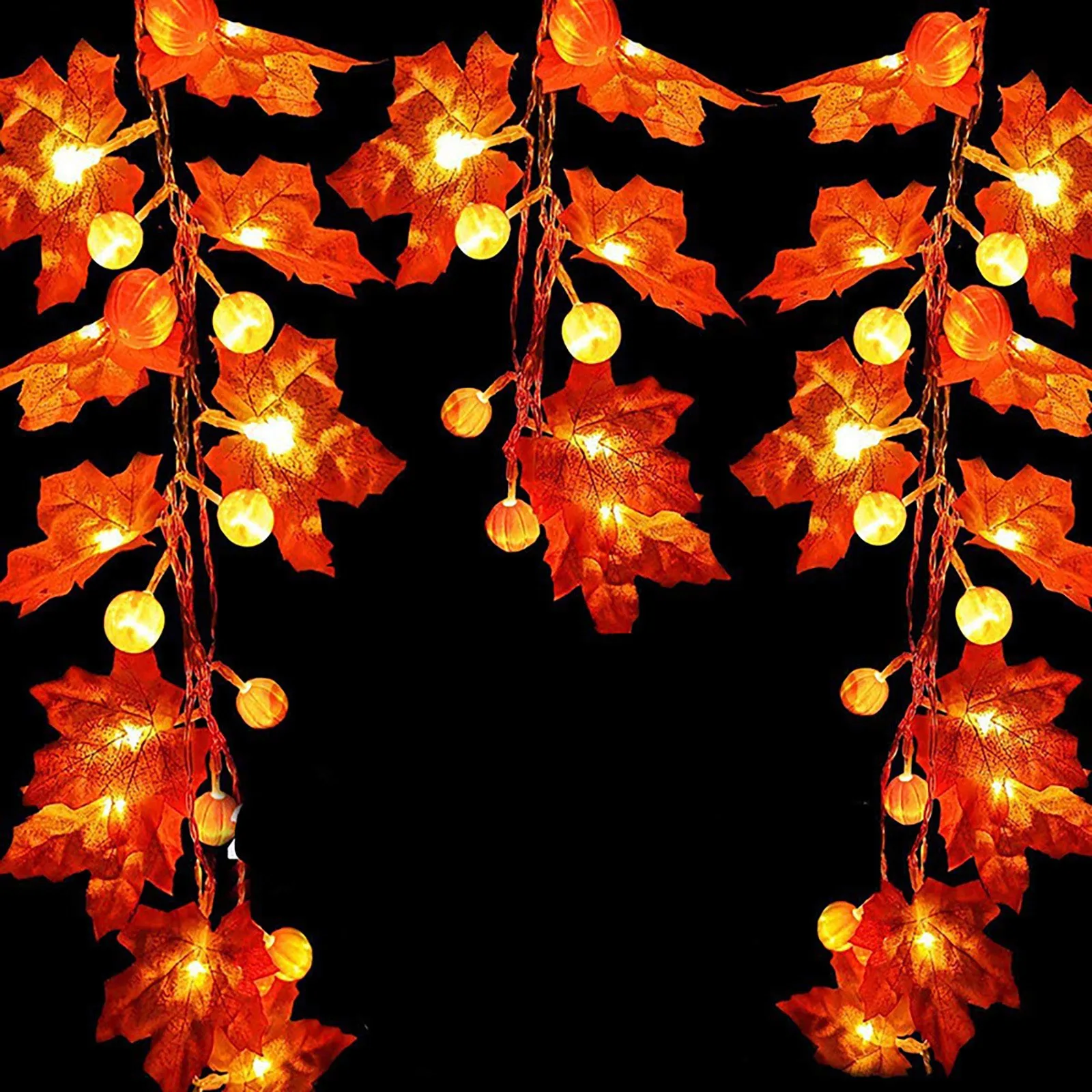 

in The Dark Outdoor Games LED Maple Pumpkin String Lights For Halloween Yard Party Room Decorative Lights