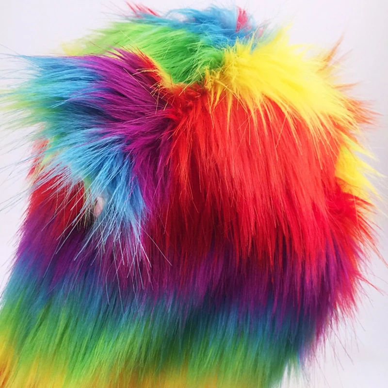 

Women Rainbow Furry Animal Hoodie Hat Plush Ears Paws 3 In 1 Scarf Gloves