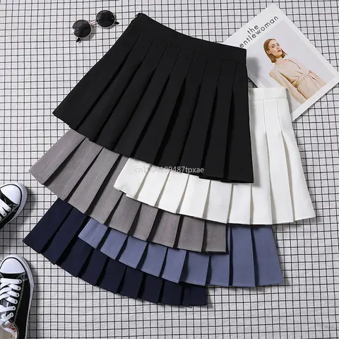 Women High-Waisted Y2k Summer Japanese School Dresses Plaid Pleated Skirt Student Cosplay Anime Mini Jk Uniforms Short Skirts