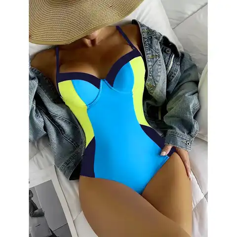 Women's swimsuit Swimwear Womens Monokini Swimwear Filled Bikini Sexy Swimwears Beachwear Bra swimsuit woman 2023 bikinis sets