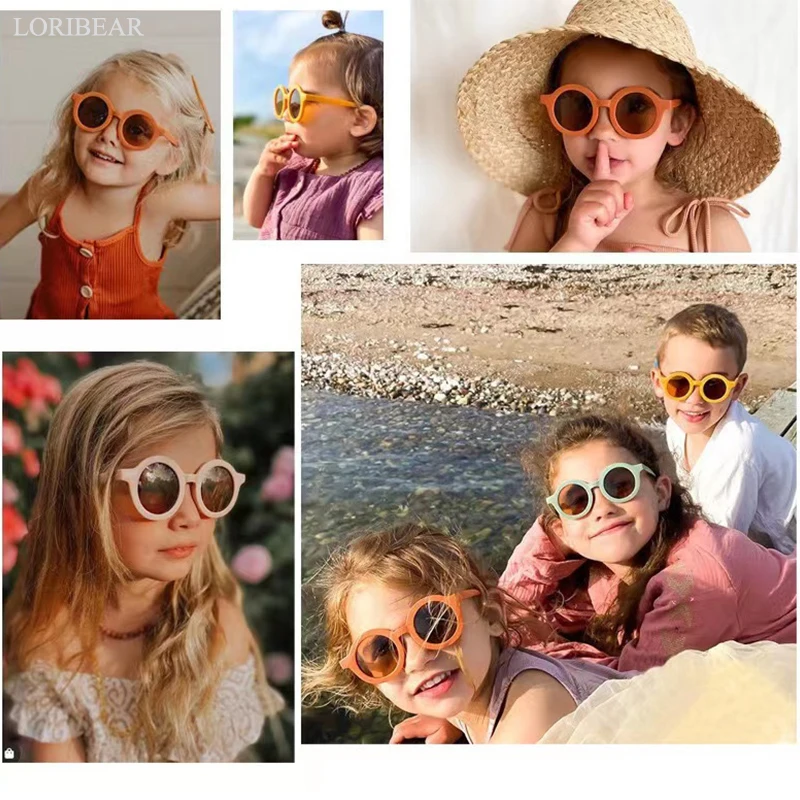 

Children Boy Girl Cute Leopard Double Color Cartoon Bear Shape Round Sunglasses Kids Vintage Sunglasses UV400 Protection Classic