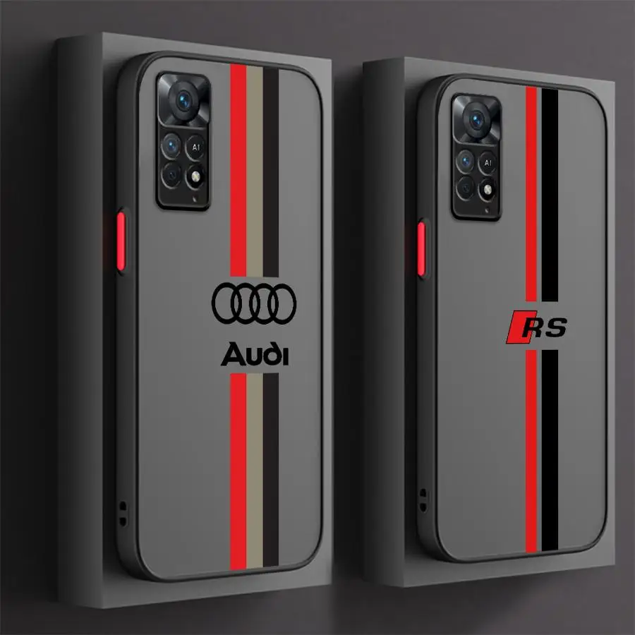 A-Audi RS Sport Car Phone Case for Xiaomi Redmi 13C 12 10C 12C 5G 9 10 9A 9T A1 A2 9C Plus K40 Pro Shockproof Matte Cover Cases