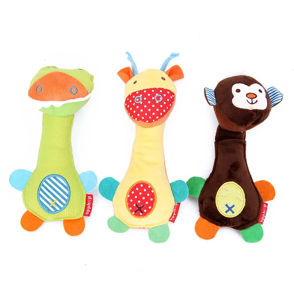 

New Party gifts Dog Toys Pet Puppy Chew Squeaker Squeaky Plush Sound Cartoon dinosaur/Deer/Monkey Toys small pet gift