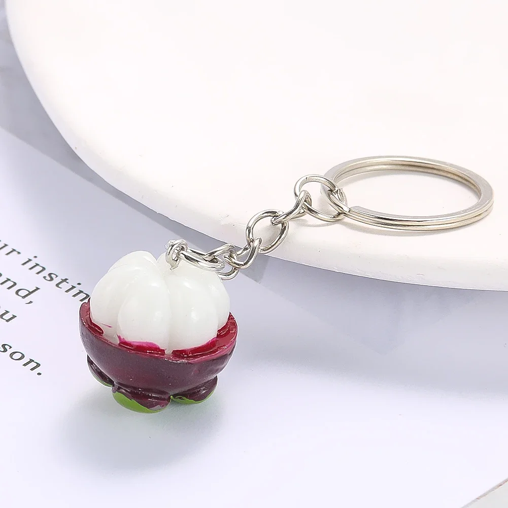 Креативная имитация фруктового мангостина брелок для ключей подвеска серия