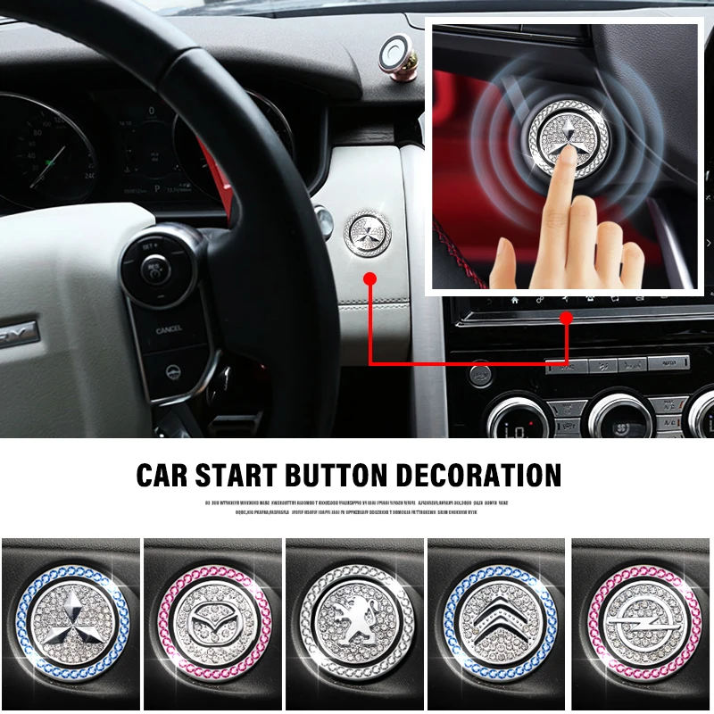 

Car One Key Engine Ignition Push Button Switch Cover Diamond Crystal Deco Ring Sticker For BMW Mini Benz VW Audi Toyota Opel KIA