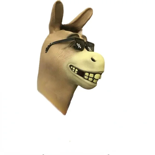 Забавная маска-капюшон животного "Голова лошади" для выступлений без очков и ожерелья.