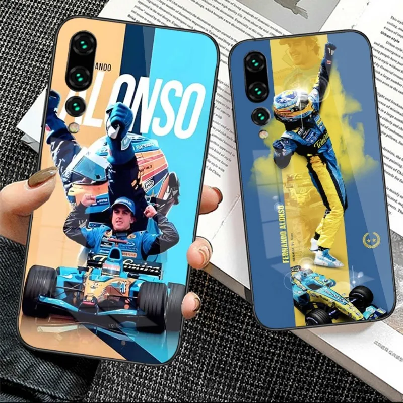 

F1 гоночный Фернандо Алонсо чехол для телефона Huawei P50 P40 P30 P20 Pro Mate 40 30 20 Pro Nova 9 8 7 PC стеклянный чехол для телефона Funda