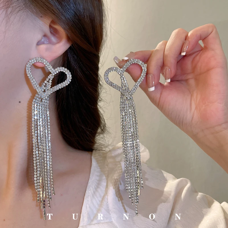 

Модные длинные Серебристые серьги, медные металлические серьги-капельки для пирсинга, милые романтичные новые стильные украшения для женщ...