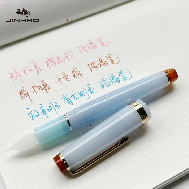 Фото Перьевая ручка JINHAO 82 из стекла ручной работы с тонким пером для каллиграфии, плавное письмо, канцелярские товары для школы, офиса, художественных принадлежностей №3