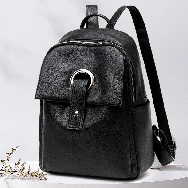 100% genuine luxury brand real Guangzhou women 2023 new leather bag fashion cowhide women's backpack schoolbag