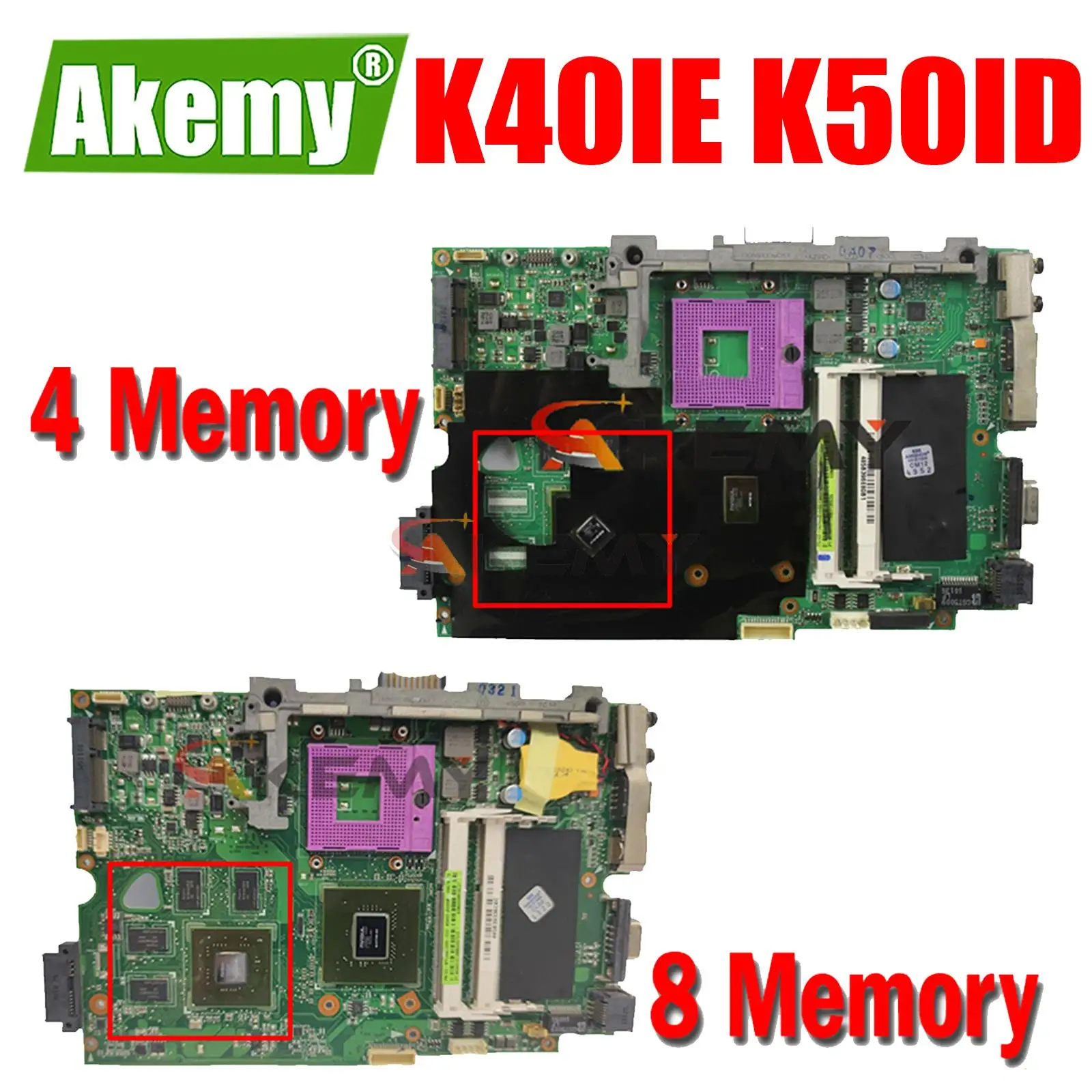 

K40IE K50ID Laptop Motherboard for ASUS K40IE X5DI K50IE K50I K50ID Notebook Mainboard Motherboard 8 Memory 4 Memory