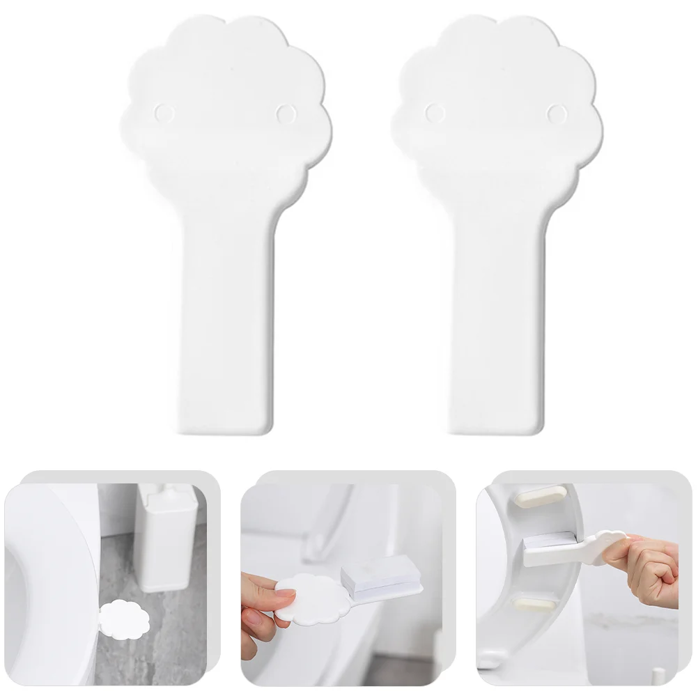 

2pcs Toilet Seat Handle White Potty Seat Lifter Plastic Toilet Seat Cover Lifter