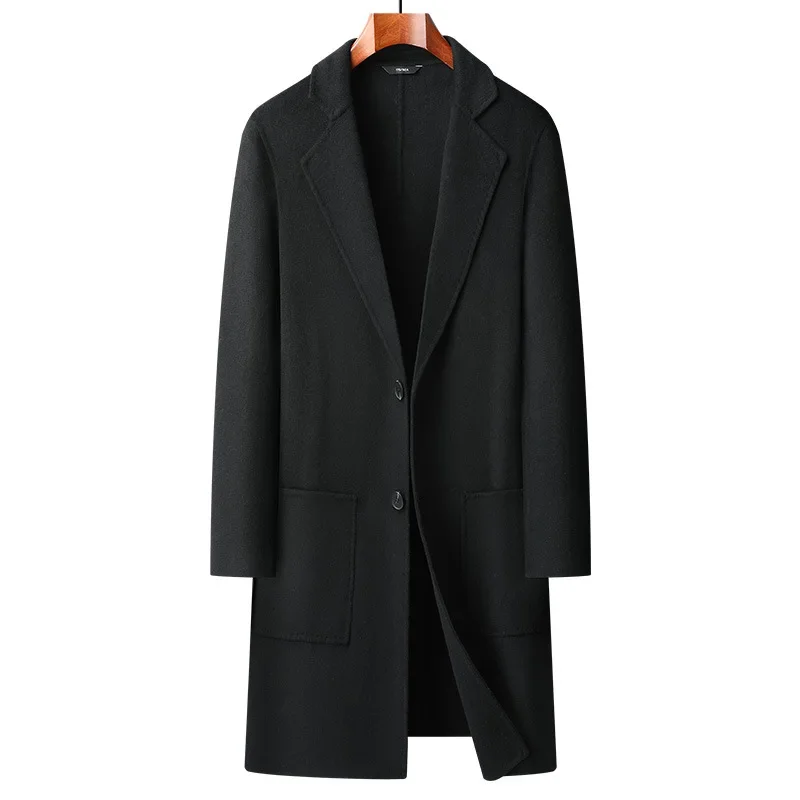 Двустороннее шерстяное пальто ручной работы для мужчин осень/зима 2023 новая