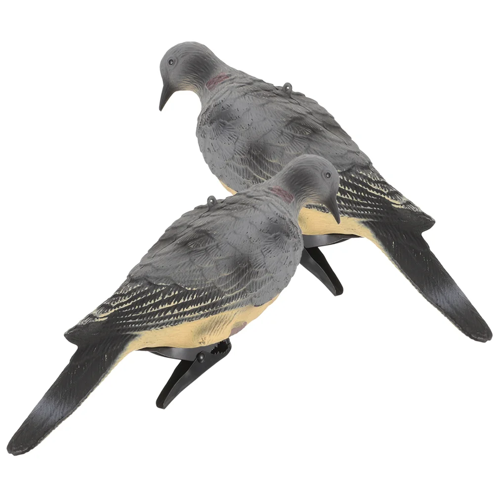 

2 Pcs Decorative Bird Miniature Pigeon Statue Home Desktop Model Decoys Garden Adornment Realistic Craft Lovely Figurine