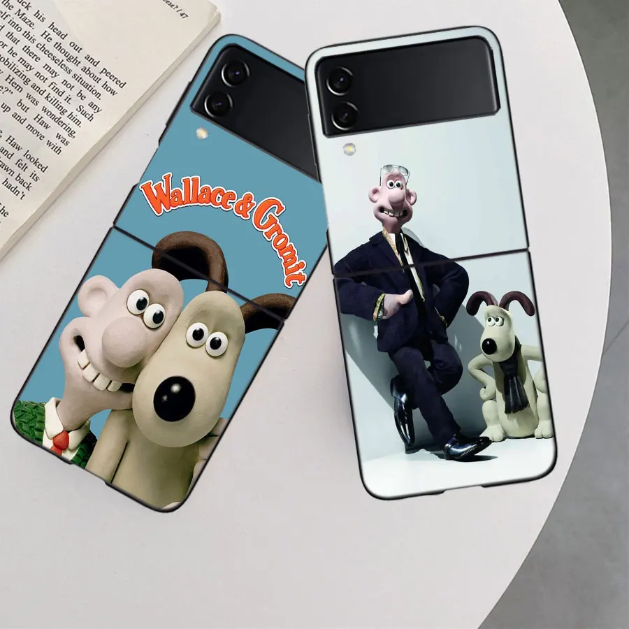 Фото W-WallaceS милый чехол G-Gromit для Samsung Z Flip 6 5G Galaxy Z Flip 5 4 3 5G Черный жесткий чехол для сотового телефона Роскошный чехол для ПК №4