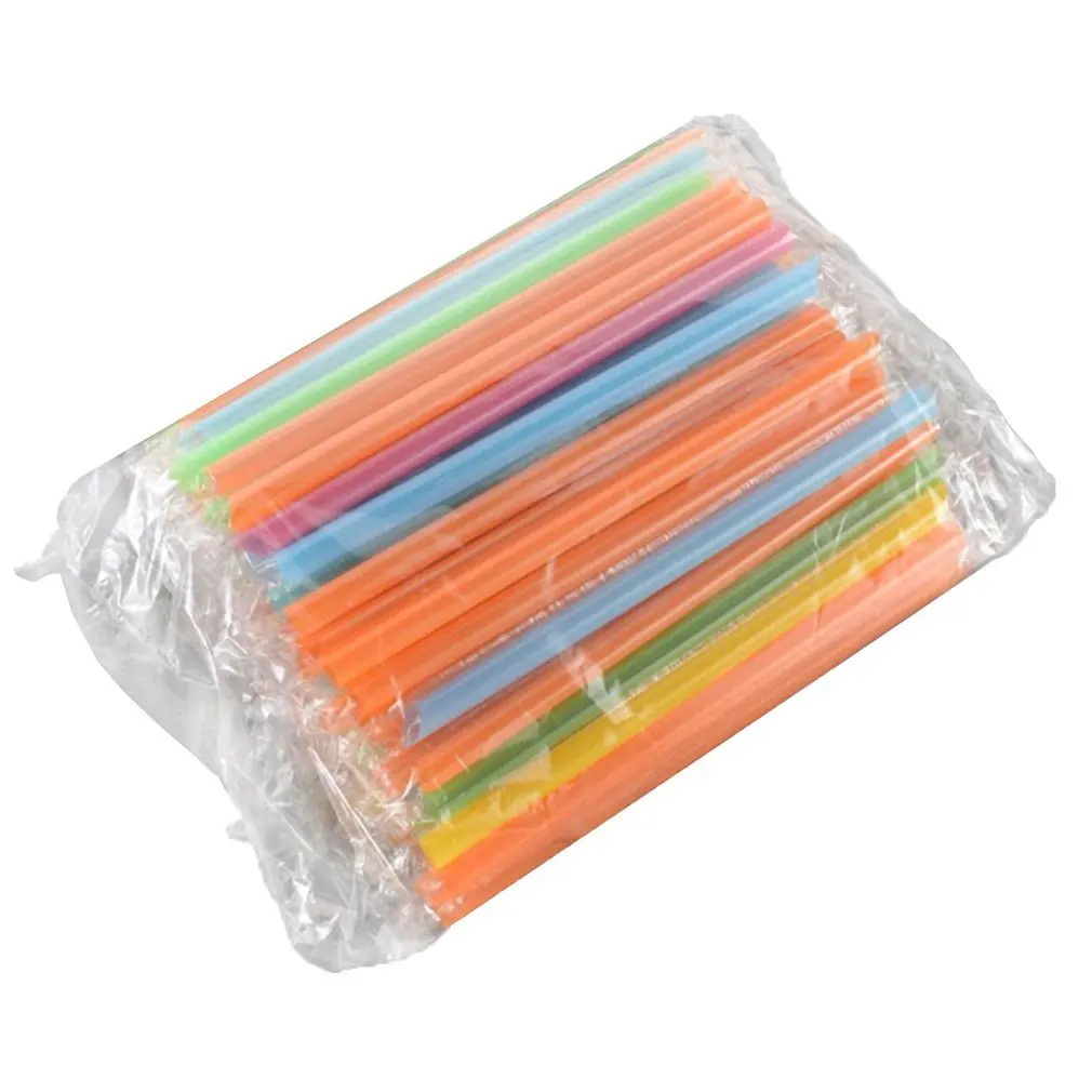 

100 шт Толстая одноразовая соломка большая бутылка рты без острых углов PP материал Защита окружающей среды солома