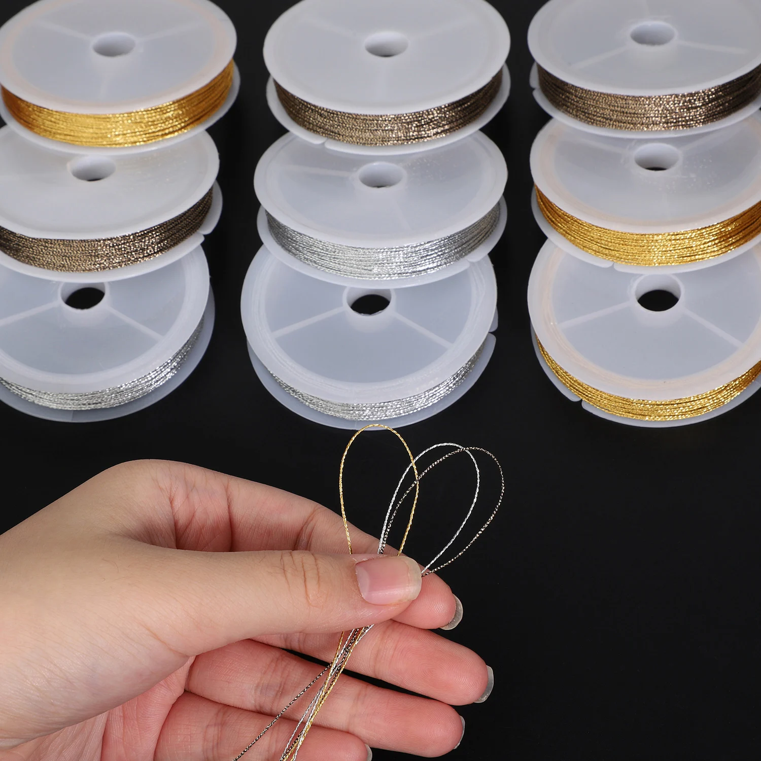 1 рулон 10 метров 0 4 мм шнур для бисероплетения проволока нить блестящие нитки