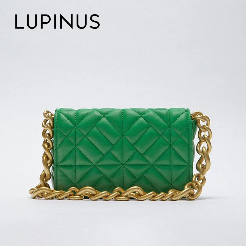 

LUPINUS 2022 Новая мода ромбовидный дизайн женская сумка под подмышку Ретро металлическая цепочка Женская квадратная сумка повседневная сумка н...