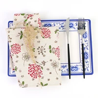 40x40cm set of 2 colored floral print napkins cloth napkins cotton fabric material dinner dish towel wedding restaurant decor