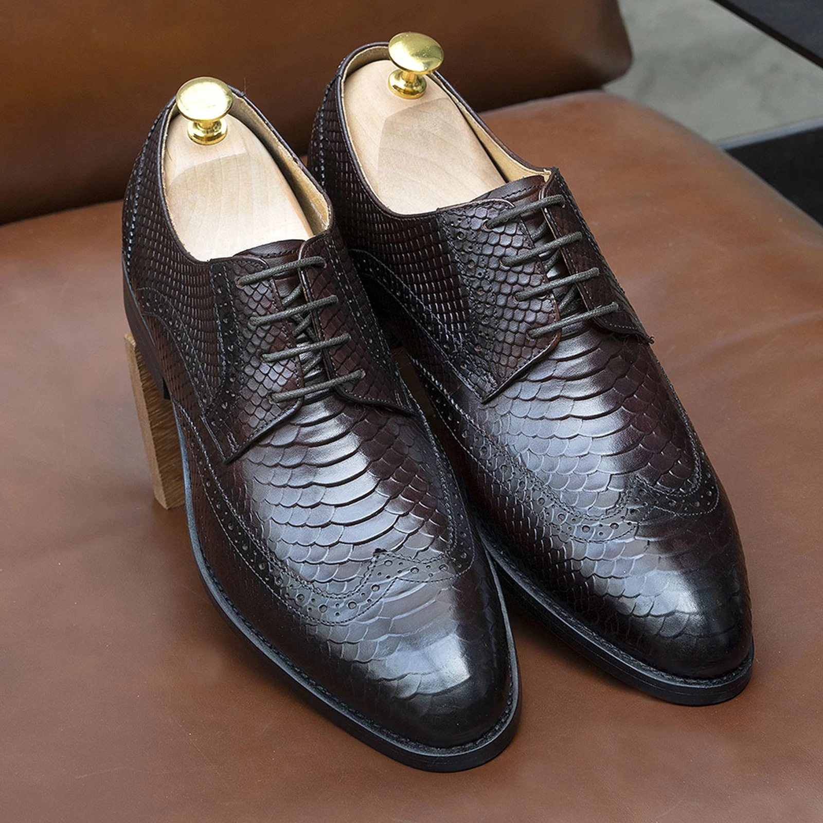 

Мужские туфли-оксфорды из натуральной коровьей кожи, черные повседневные туфли в британском стиле на шнуровке, ярко-кофейного цвета, ручная работа, большие размеры, 2023