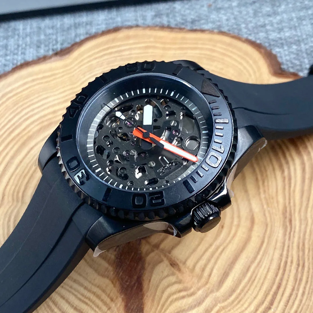 Тандорио скелетоны циферблат 20 атм черный искусственная кожа 40 мм