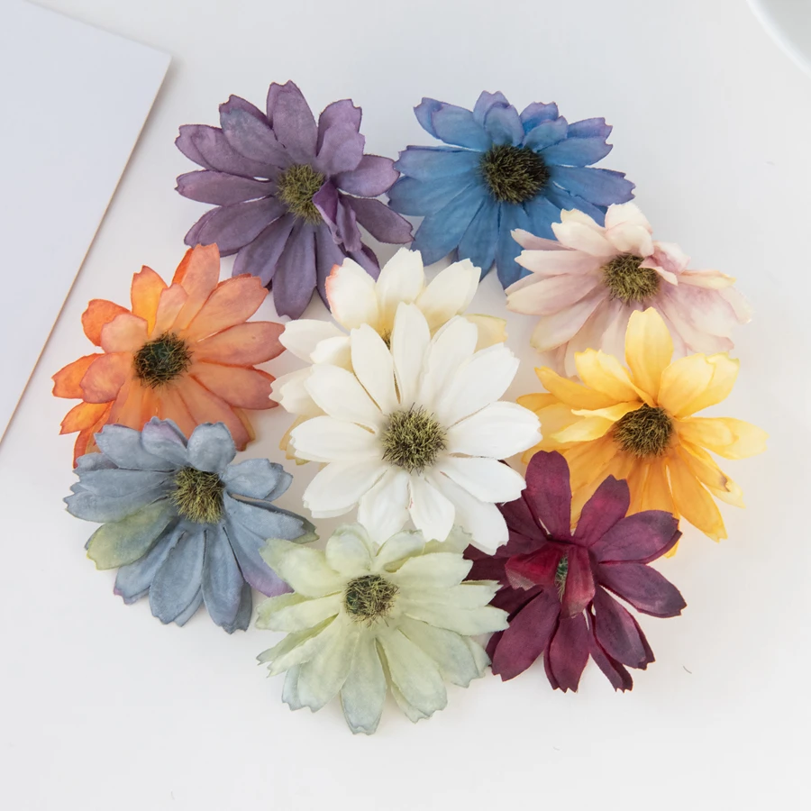 

500Pcs Silk Daisy Scrapbooking Christmas Photo Props for Home Wedding Decoration Diy Outdoor Garden Material Artificial Flowers