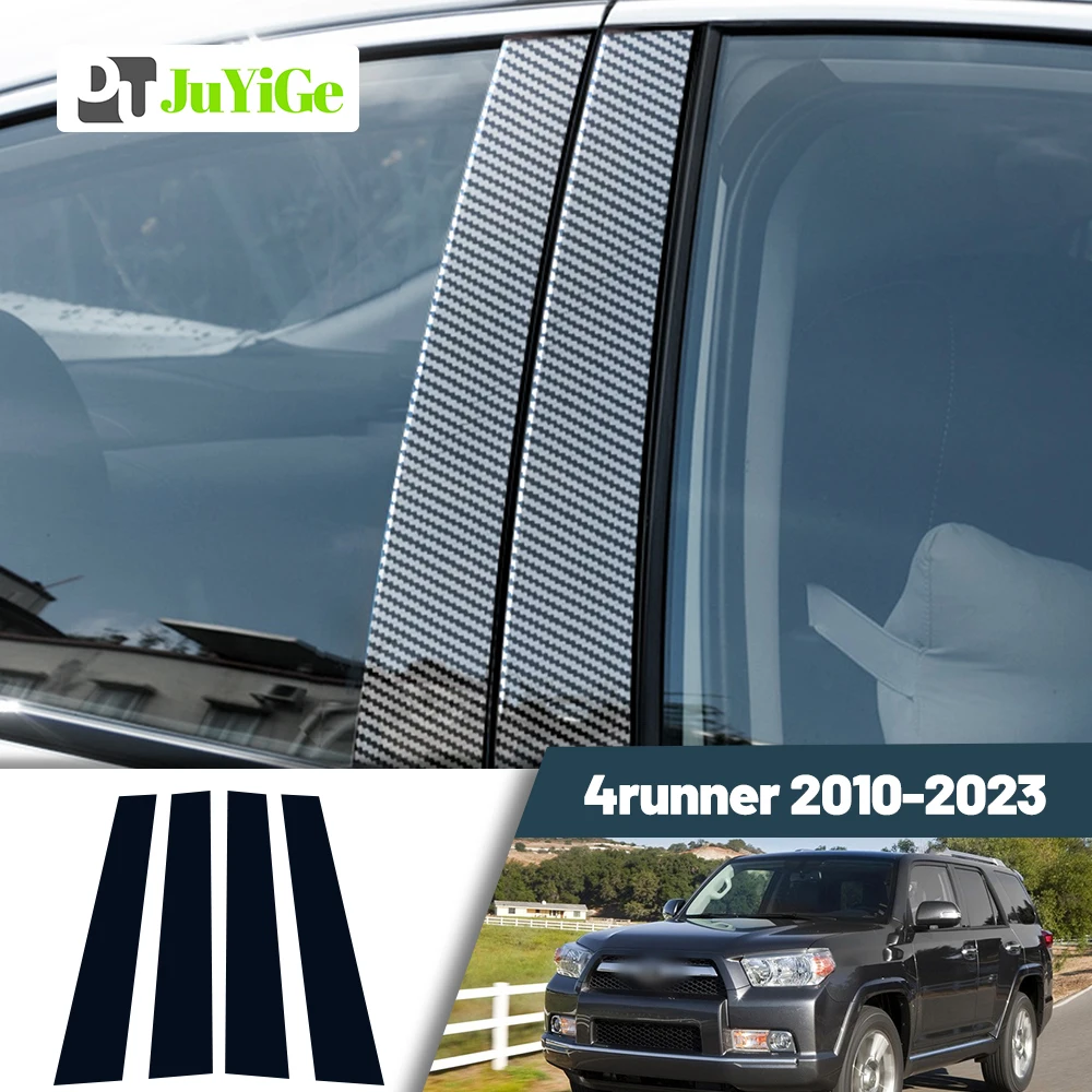 z błyszczącego czarnego włókna węglowego Naklejka na słupek słupka B C do Toyoty 4runner N280 2010-2023 2011 2012 2013