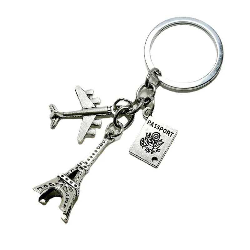 

Eiffel Tower Plane Camera MAP EARTH Keychain Keyring Silver Color Women Man Jewelry Accessories Pendant Friend Family Fashion