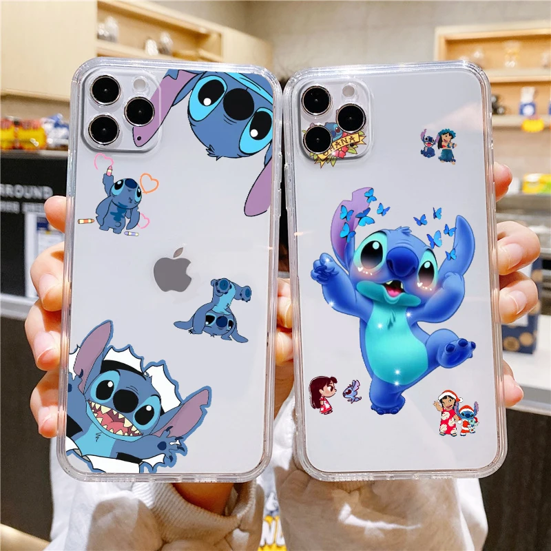 

Disney Stitch Baby Cute Transparent Phone Case For Apple iPhone 14 13 12 11 Mini XS XR X Pro MAX 8 7 6 Plus SE 2020 Cover Capa