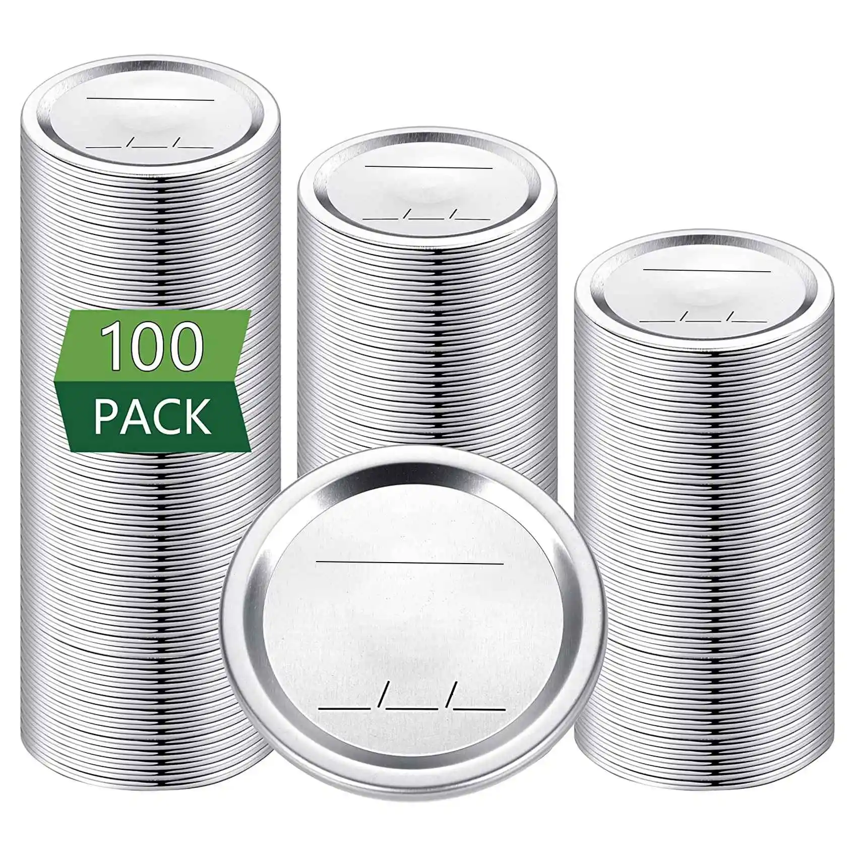 

100PCS Wide Mouth Regular Canning Lids for Ball Kerr Jar-Split-Type Metal Mason Jar Lids for Canning